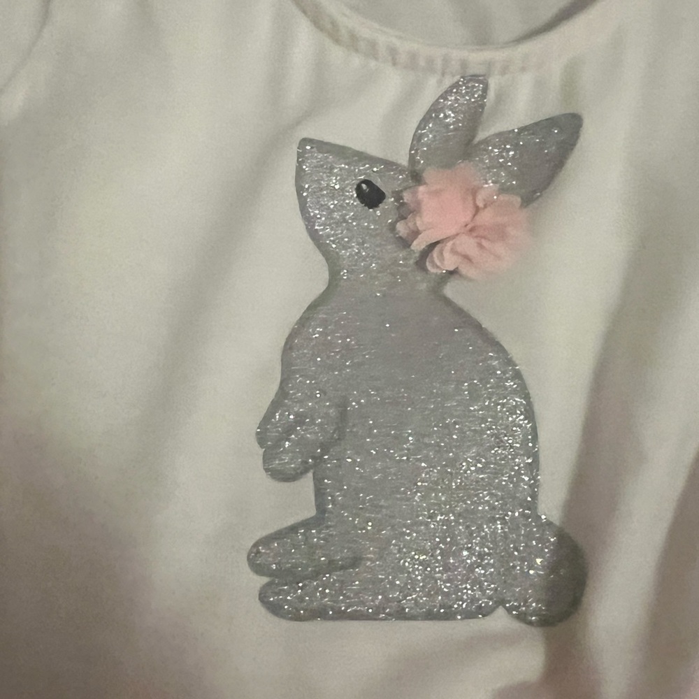 Cute White and Pink Bunny Dress - Picture 2 of 4